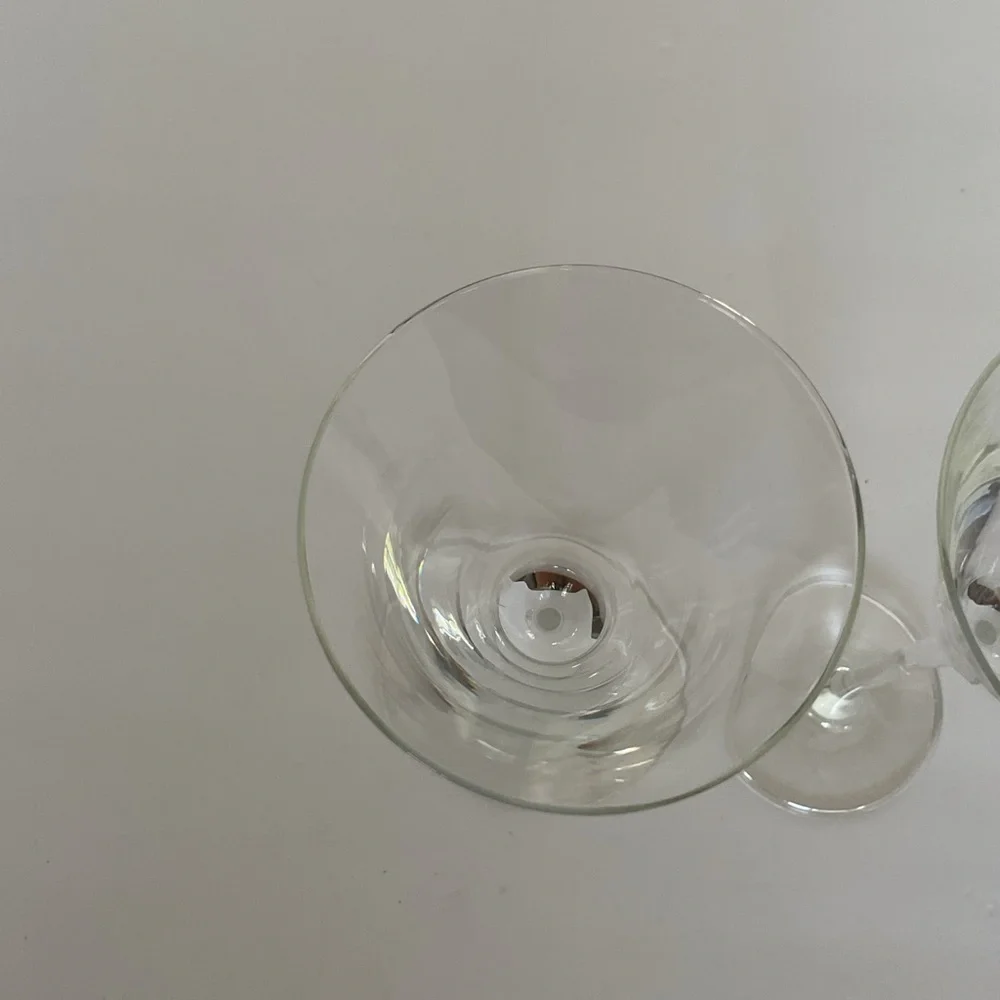 Pair of Authentic Grey Goose Etched Martini Glasses (Set of 2)